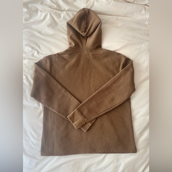 Express Men's Relaxed Mini Geo Textured Hoodie - Brown - Picture 8 of 8